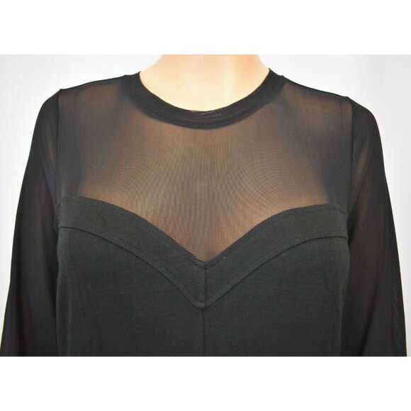 Torrid Black Skater Dress Size 0 (12) Sheer Mesh Sweetheart Illusion Whimsy Goth - Picture 3 of 11